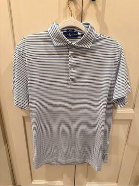 Polo by Ralph Lauren Light Blue & White Striped Polo Shirt
